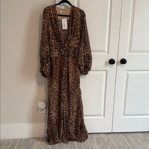 12th Tribe Leopard Print Maxi Dress